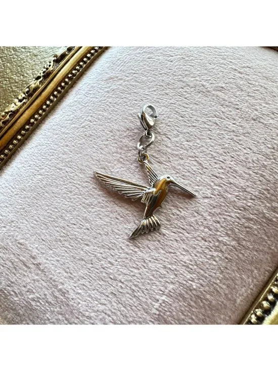 Hummingbird Charm Pendant With Lobster Clasp - Stainless Steel Waterproof - Picture 12 of 16